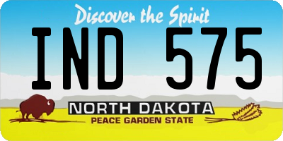 ND license plate IND575