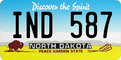 ND license plate IND587