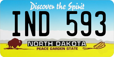 ND license plate IND593