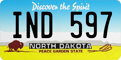ND license plate IND597