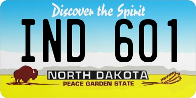 ND license plate IND601
