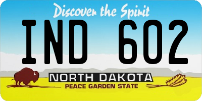 ND license plate IND602