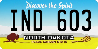 ND license plate IND603