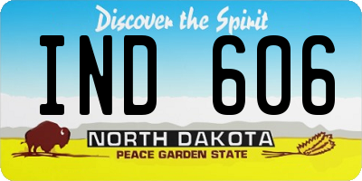 ND license plate IND606