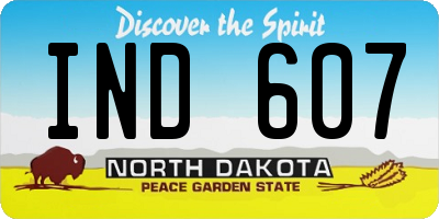 ND license plate IND607