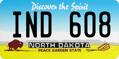 ND license plate IND608