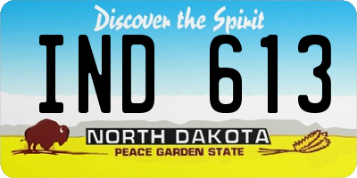 ND license plate IND613