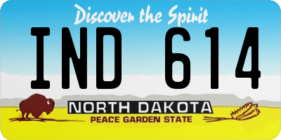 ND license plate IND614