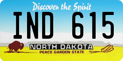 ND license plate IND615