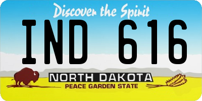 ND license plate IND616