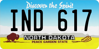 ND license plate IND617