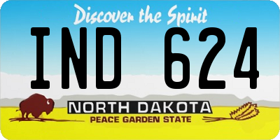 ND license plate IND624