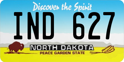 ND license plate IND627