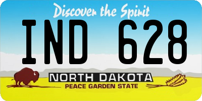 ND license plate IND628
