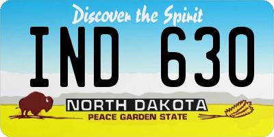 ND license plate IND630