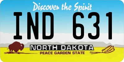 ND license plate IND631