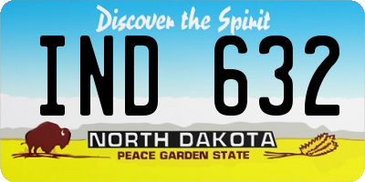 ND license plate IND632
