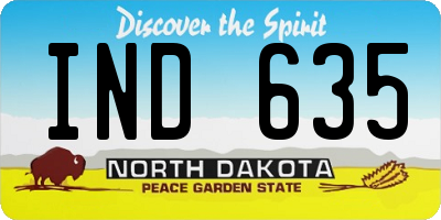 ND license plate IND635