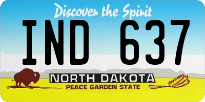 ND license plate IND637