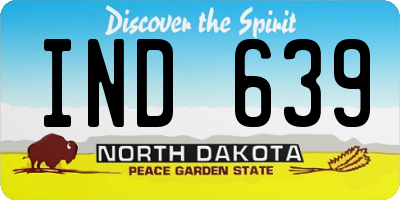 ND license plate IND639
