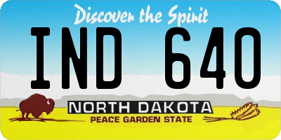 ND license plate IND640