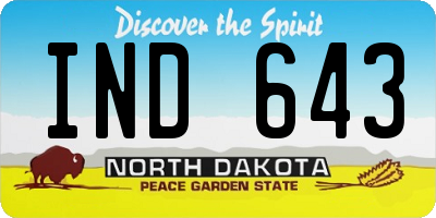 ND license plate IND643