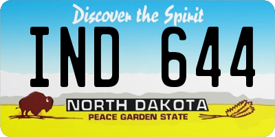 ND license plate IND644