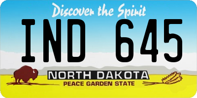 ND license plate IND645