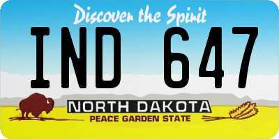 ND license plate IND647