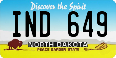 ND license plate IND649