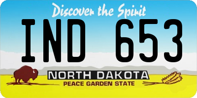 ND license plate IND653