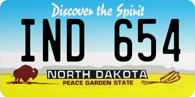 ND license plate IND654