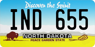 ND license plate IND655