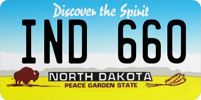 ND license plate IND660