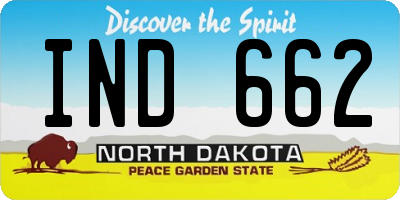 ND license plate IND662