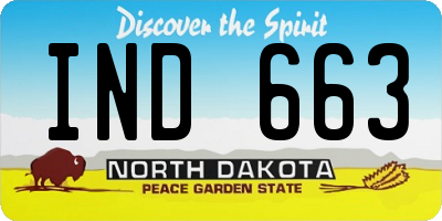 ND license plate IND663