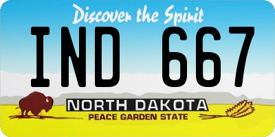 ND license plate IND667