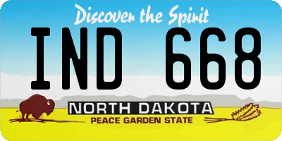 ND license plate IND668