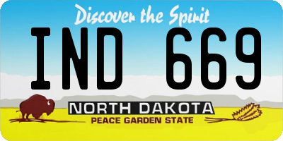 ND license plate IND669