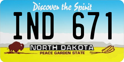 ND license plate IND671