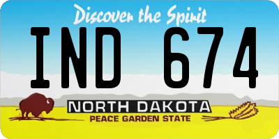 ND license plate IND674