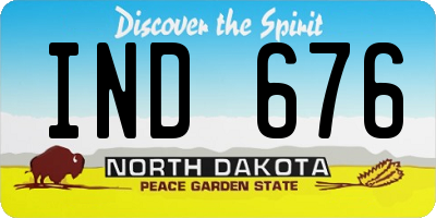 ND license plate IND676