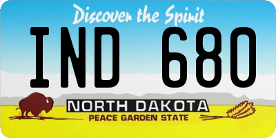 ND license plate IND680