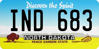 ND license plate IND683