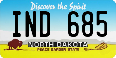 ND license plate IND685