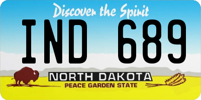 ND license plate IND689