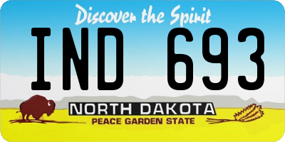 ND license plate IND693