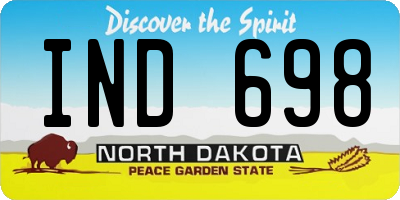 ND license plate IND698