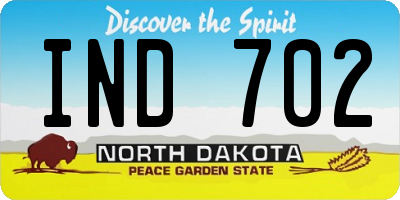 ND license plate IND702