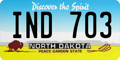 ND license plate IND703